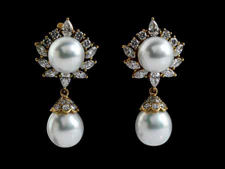 Perl-Diamantohrhänger von Van Cleef & Arpels