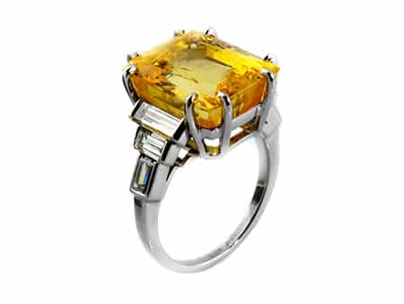 Gelber Saphir-Diamantring