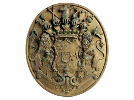 Wappentafel mit Wappen der Grafen von Gronsfeld-Diepenbroick zu Limpurg-Sontheim