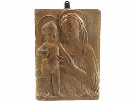 Stucco-Relief mit Darstellung der Maria mit dem Kind