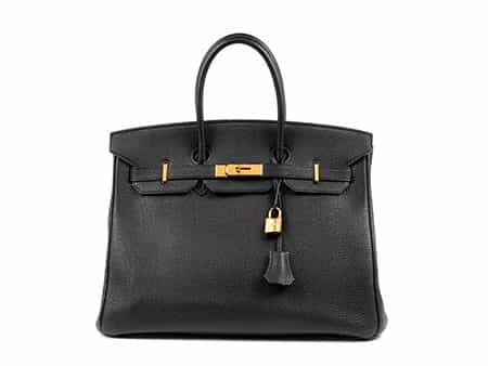 Schwarze Hermès Birkin-Bag, 35 cm