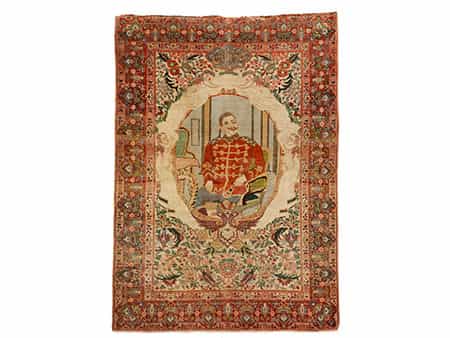 Persischer Teppich mit Darstellung von Kaiser Wilhem II