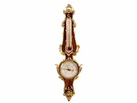 Französisches Barometer aus Rosenholz