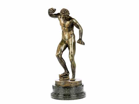 Bronzefigur eines tanzenden und Tschinellen spielenden Fauns nach der Antike
