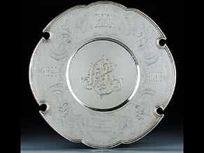 Imperiale Fabergé-Silberplatte, zug.