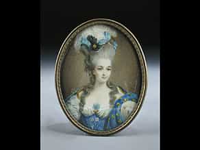 Miniaturportrait der französischen Königin Marie Antoinette nach dem großformatigen