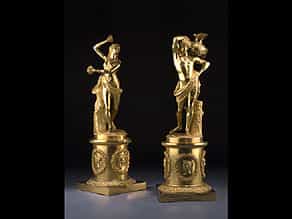 Paar vergoldete Bronzefiguren