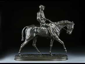 Bronzefigur eines Jockeyreiters von Pierre-Jules Mène 1810 - 1871