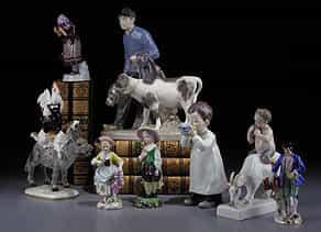 Konvolut von acht Porzellanfiguren