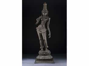 Indische Bronzestatue der Göttin Parvati