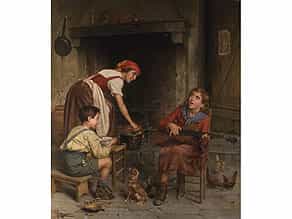 Vittorio Reggianini, 1858 Modena - 1938, Italienischer Genremaler des 19. Jahrhunderts.