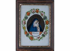 Hinterglasbild mit Darstellung der Heiligen Maria