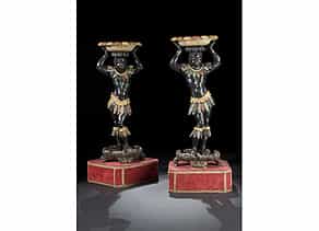 Paar Girandolen in Form von vollplastisch gestalteten venezianischen Mohren