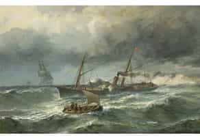 Johan Jakob Bennetter, 1822 Christiana - 1904, Norwegischer Marinemaler