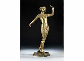 † Bronzestatuette einer Tänzerin im Art Déco-Stil