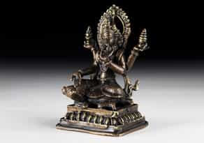 Bronze-Sitzfigur des Vishnu