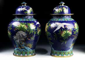Paar Cloisonné-Vasen
