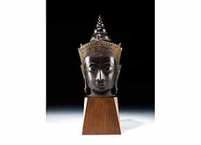 Buddha-Kopf in Bronze