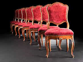 Satz von zehn lombardischen Rokoko-Stühlen