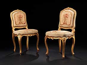 Paar Louis XV-Stühle mit Aubusson-Bezügen