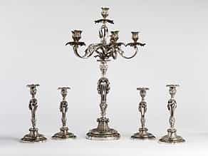 Tischleuchter-Garnitur der französischen Silbermanufaktur Odiot (seit 1690)
