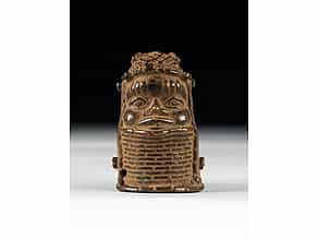 Kleiner Benin-Königskopf in Bronze