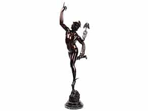 Große Bronzefigur des Merkur, nach Giovanni da Bologna