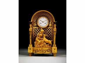 Pariser Empire-Uhr in Bronze und Feuervergoldung