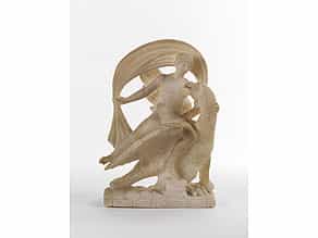 Alabasterfigurengruppe “Zeus entführt Ganymed”