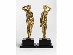 Paar vergoldete Bronzefiguren