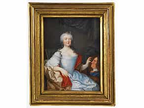 Miniaturportrait der österreichischen Kaiserin Elisabeth Christine (1691 - 1750)