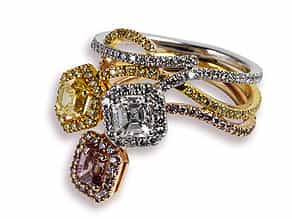 Bunter Diamant-Ring