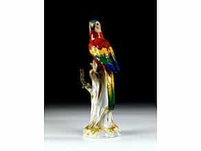 † Meissener Porzellanfigur eines Papagei