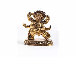 Bronzefigur der Gottheit Mahakala (Sadbhuja Mahahakala)