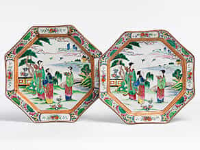 Paar chinesische Porzellanplatten