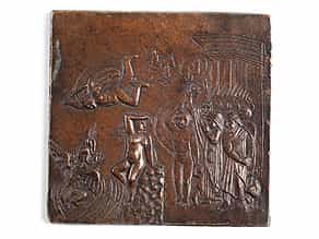 Reliefplakette mit antiker Szenendarstellung