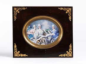 Miniatur-Gruppenportrait der drei Töchter Ludwigs XV.