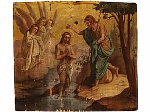 Ikone mit Darstellung der Taufe Christi im Jordan