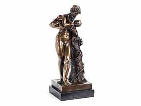 Bronzefigur des Silen mit dem Bacchuskind