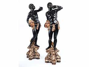 Paar lebensgroße, venezianische Mohren-Figuren