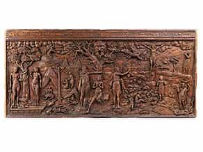 Reliefplatte mit vielfigürlichen religiösen Darstellungen