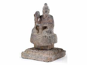Steinfigur des sitzenden Laotse