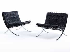 Paar Designerstühle - Barcelona-Chairs