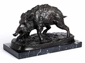 Bronzefigur eines Wildschweins