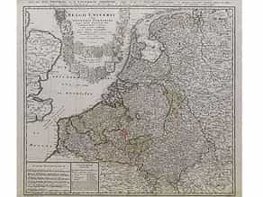 Landkarte von Belgien, betitelt „Belgii universi 