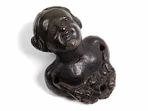 Büste eines kleinen Mädchens in Bronze