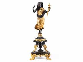 Teilvergoldete Bronzefigur der Allegorie Fortuna/ Abundantia