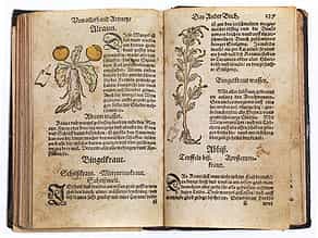 Koloriertes Kräuterbuch von 1560 im Taschenformat Ryff, W. H. (Pseudonym: Q. Apollinaris).