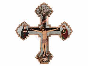 Bedeutendes sizilianisches Kreuz des ausgehenden 15. Jahrhunderts, Pietro Ruzzolone, um 1484 - 1522 in Palermo tätig, zug.