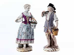 Paar Pseudo-Meissen Porzellanfiguren